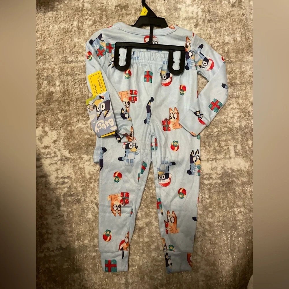 Christmas Kids Bluey Pajama Set - Light Blue size 3T-NWT